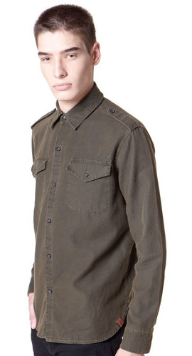 Imagen 2 de 6 de Camisa Vicus Fall Verde Militar