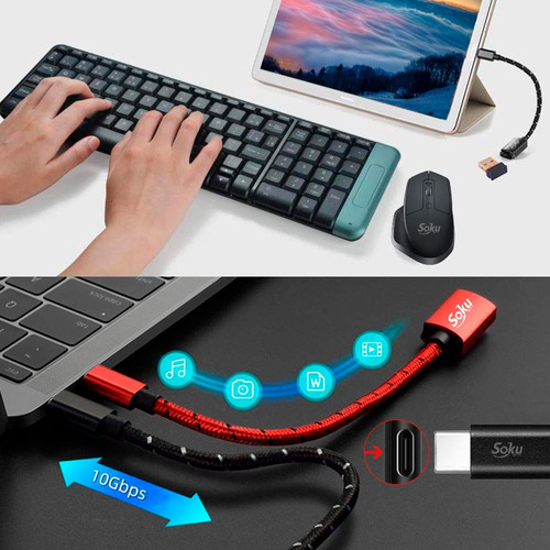Cable Adaptador Otg Tipo C 3.1 Para Celular / Mac 10gbps Color Plateado