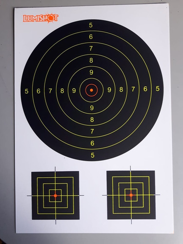 Alvo Para Tiro Fluorecentes 300mm - Kit (10 Alvos)