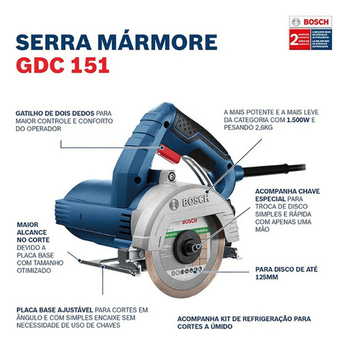 Serra Marmore Titan Gdc 151 Com Maleta E Disco 220v Bosch