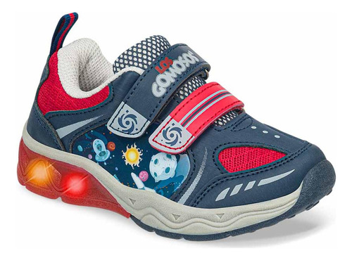 Tenis Con Luces Niwer Azul Para Niño Los Gomosos