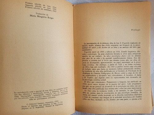 Imagen 4 de 9 de Pensamiento Y Lenguaje Vygotsky Comentarios Piaget Lautaro