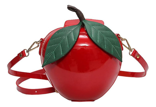 Bolso De Mano Con Forma De Manzana, Large-red