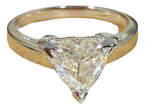 Anillo Compromiso Plata 925 Gran Trillón Diamante Moissanita