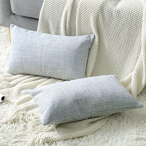 Juego De 2 Fundas De Almohada De Lino Cuadradas Décor 30x50c