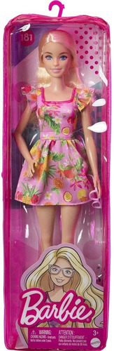 Imagem 1 de 7 de Barbie 2021 Fashionistas Doll 181 Loira Rosa Óculos