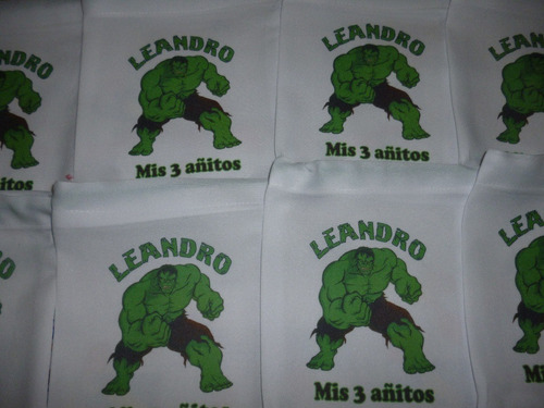 30 Bolsitas Golosinera De Tela Personalizadas Increíble Hulk