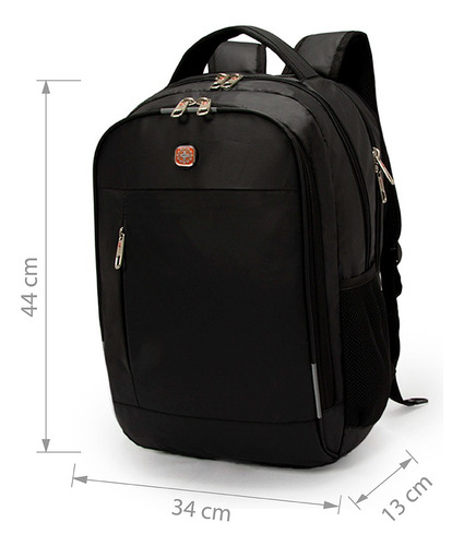 Mochila Masculina Notebook Espaçosa Executiva Cor Preto Desenho Do Tecido Lisa