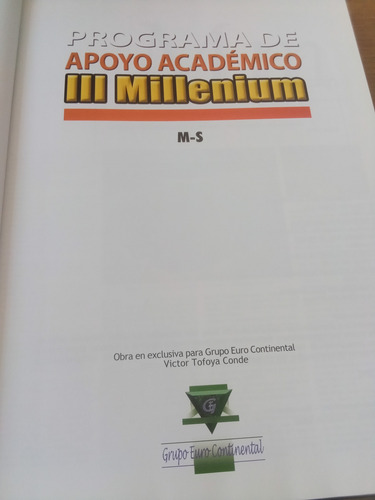 Programa De Apoyo Académico Iii Millenium M-s (Usado)
