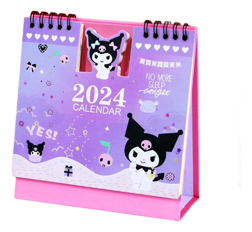 Kuromi Nuevo Calendario De Escritorio 2024/ Diseño Tierno 