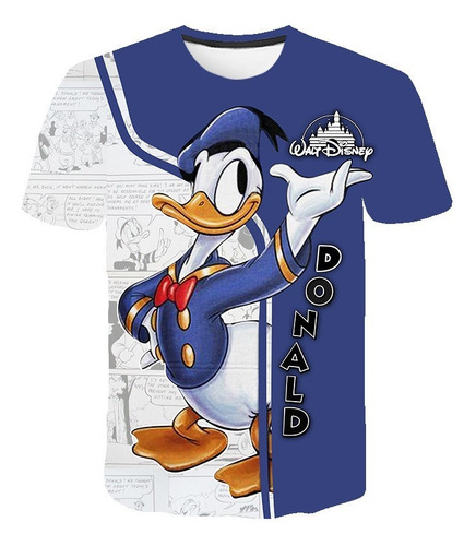 Camiseta De Verano En 3d De Duck Donald Para Estudiantes