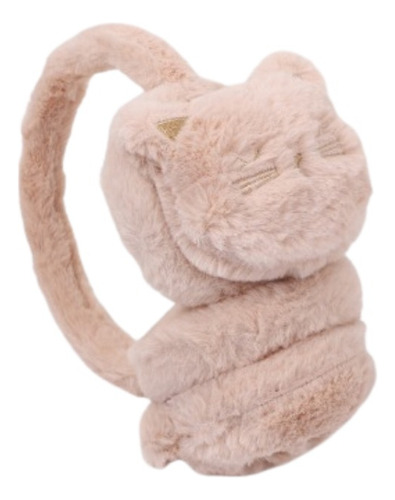 Orejeras Abrigadas P/ Invierno Calentitas Animales Cute Soft Gatito Beige