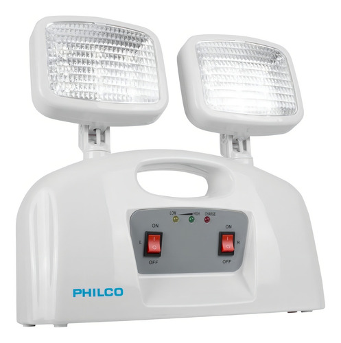 Lampara De Emergencia Led 2 Focos Philco Color Blanco