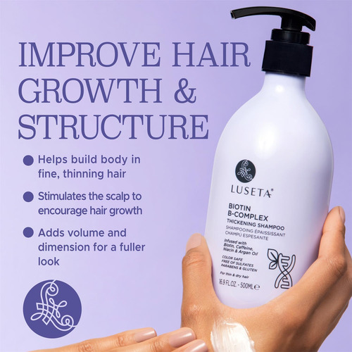 Shampoo Espessante Luseta Biotin B-complex Para Crescimento