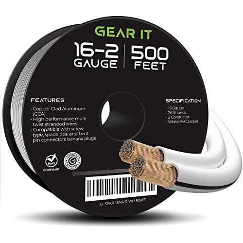 Gearit - Cable Para Altavoz (calibre 16, 100.0 pies), Color