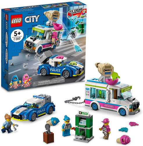 Kit Lego City Persecución Policial Camión De Helados 60314 Cantidad de piezas 317