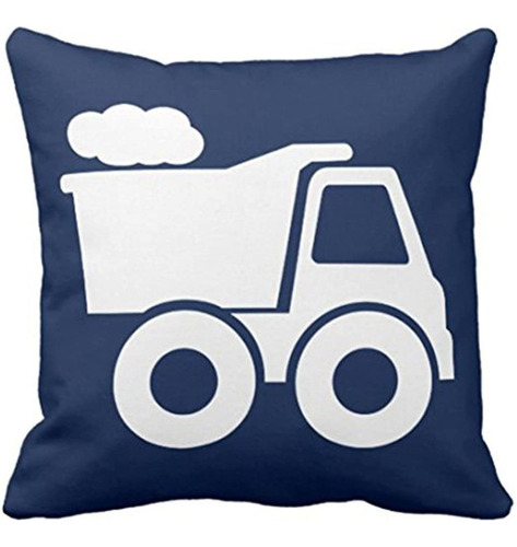 Emvency Throw Pillow Cover Nursery Dump Truck En Azul Marino