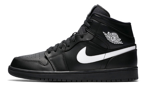 Zapatillas Jordan 1 Mid Black White (2018) 554724-049   