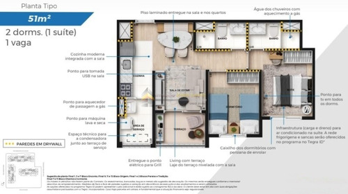 Imagem 20 de 26 de Apartamento Em Condomínio Padrão Para Venda No Bairro Chácara Santo Antônio (zona Leste), 2 Dorm, 1 Suíte, 1 Vagas, 51 M - 4846
