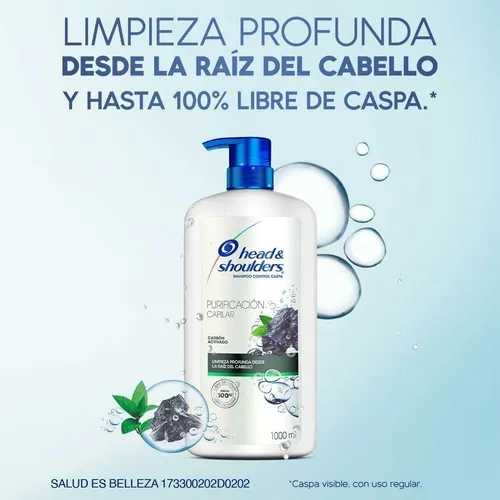 Shampoo Head & Shoulders Carbón Activado 1 Litro en venta en Monterrey Nuevo León por sólo 228