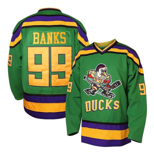 Adam Banks #99 De Mighty Ducks Camiseta De Hockey 01