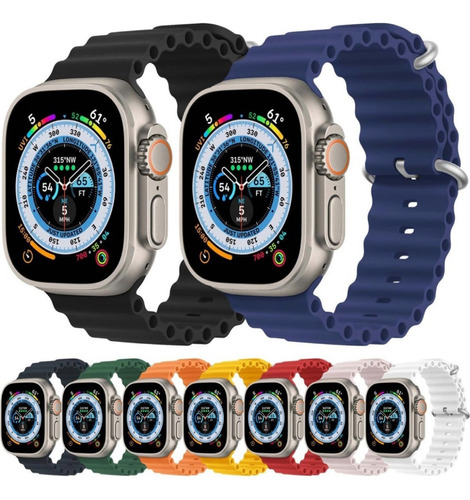 Correa Para Apple Watch Series 1/8 Ultra Silicon Ocean