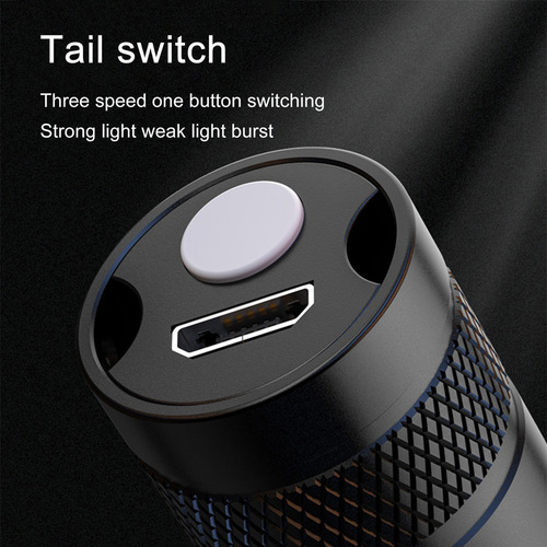 Mini Bright Flashlight Usb Rechargeable, Focus Flashlight