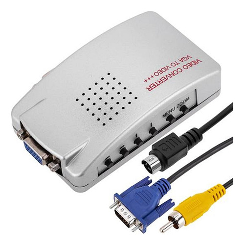 Consola Conversor Vga A Rca O S-video Con Cable Con Audio
