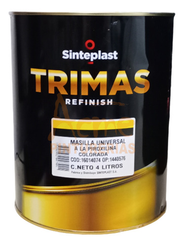 Masilla Colorada Piroxilina Trimas X 4 Kg Sinteplast Acme