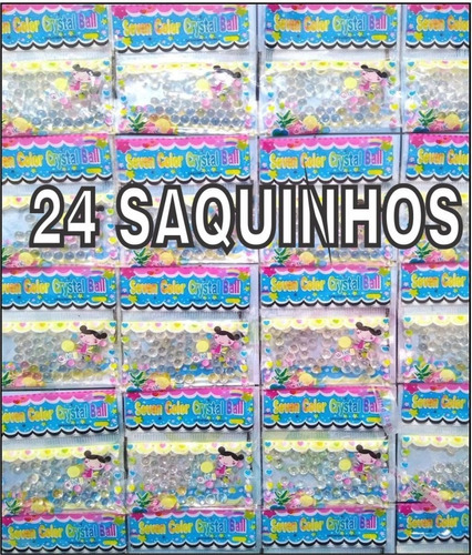 24 Saquinhos Bolinha Gel Cresce Aguá Orbeez - 1500 Bolinhas Cor Transparente