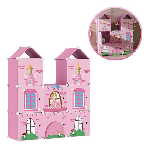 Castillo Princesa Organizador Infantil Niñas Color Rosa