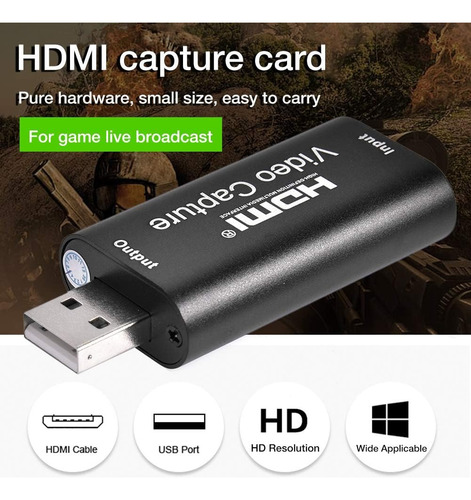Capturadora Video Audio Hdmi Usb 1080p Hd 4k Pc Ps4 Ps5 Xbox