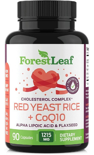 Arroz De Levadura Roja + Coq10 Forestleaf 90 Capsulas