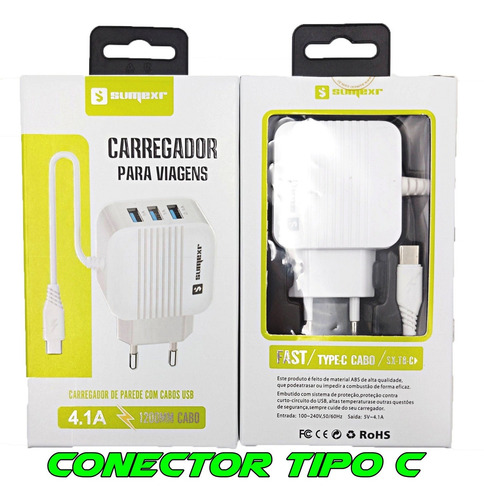 Imagem 1 de 8 de Carregador Original Sumerx Tipo C Para Samsung Galaxy A21s
