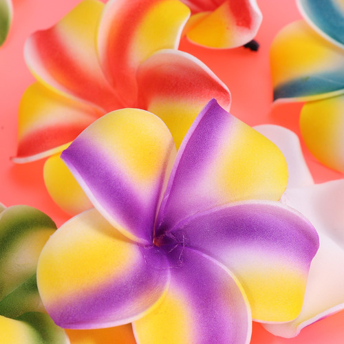 50 Pinzas De Pelo Hawaiano Pe Frangipani Plumeria Flor Acces 