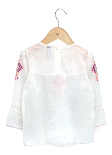Imagen 3 de 4 de Blusa Manga Larga De Algodón Bordada Benignidad Witty Girls