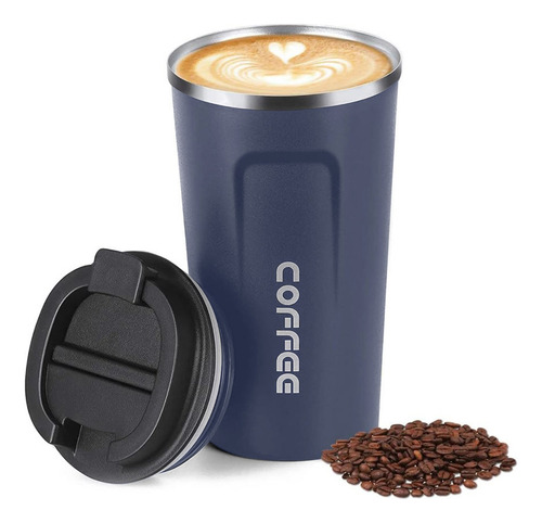 Vaso Térmico Café, 510 Ml Hermético Acero Inox, C/tapa 13600 Azul