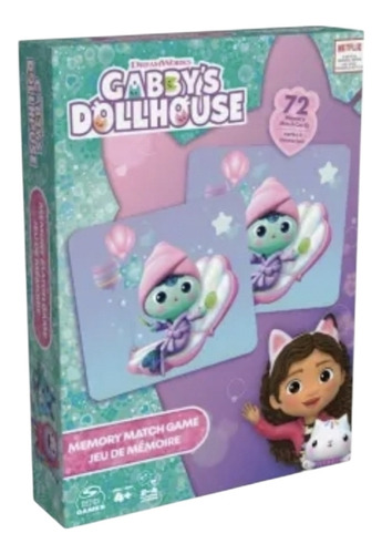 Gabby's Dollhouse Juego Memorice 72 Cartas Original.