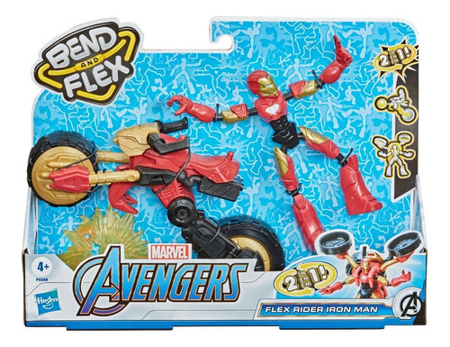 Marvel Avengers Bend And Flex Figura 15 Cm Y Moto Hasbro