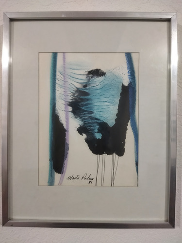 Marta Palau Firmado 1981 Tinta Y Acrílico Arte Moderno (Usado)