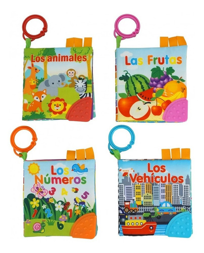 Libro De Tela Para Bebe Mordillo Y Gancho Letras Frutas