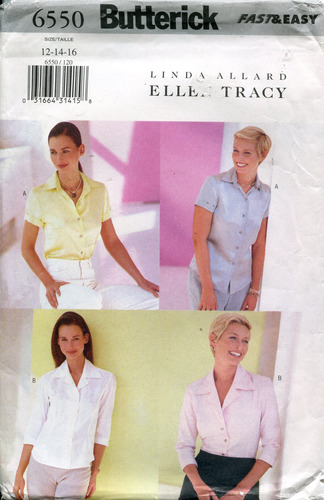 Butterick Patterns Talla Blusa Mujer Tamaño