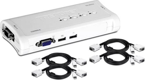 Switch Kvm Trendnet Tk - 407k 4 Puertos Usb Vga Con Cables