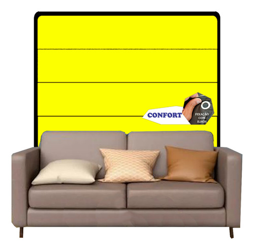 Cortina Confort Termo Acústica Blackout Medidas 1,40 X 1,40 Cor Amarelo