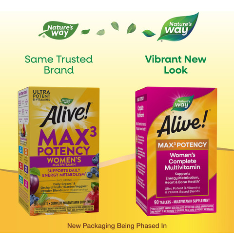 Multivitamínico Nature's Way Alive! Mesa Max3 Daily Feminina
