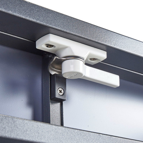 Mesa De Jardín Extensible De Aluminio Y Cristal Duradera Color Gris Oscuro