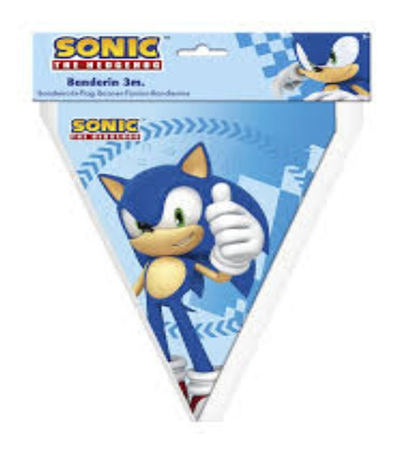 Banderin Triangulo Sonic Personajes Fiesta Cotillon