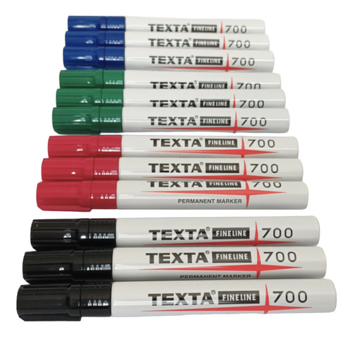 Kit 12 Canetas Texta 700 Marcador De Pele Cirúrgico - Cores