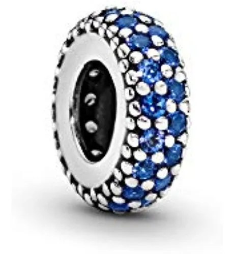 Pandora Jewelry Blue Sparkle Spacer Crystals Charm En Plata