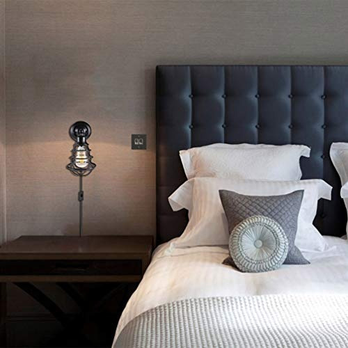 Lote De 2 Luces De Estilo Vintage Con Enchufe De Pared Indus